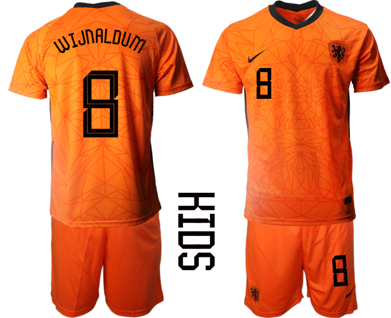 2021 European Cup Netherlands home Youth #8 soccer jerseys